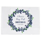 1e Eerste Verjaardagsfeestje Blueberry Baby Meisje Groot Cadeauzakje (Achterkant)