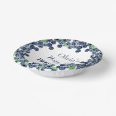 1e Eerste Verjaardagsfeestje Blueberry Baby Meisje Papieren Kommen (Gebogen)