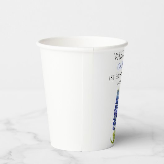 1e Eerste Verjaardagsfeestje Bluebonnets Baby Meis Papieren Bekers (Rechts)