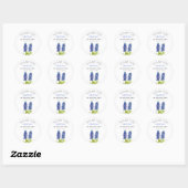 1e Eerste Verjaardagsfeestje Bluebonnets Baby Meis Ronde Sticker (Vel)