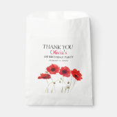 1e Eerste Verjaardagsfeestje Poppies Baby Meisje Bedankzakje (Voorkant)