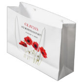 1e Eerste Verjaardagsfeestje Poppies Baby Meisje Groot Cadeauzakje (Voorkant Gekanteld)