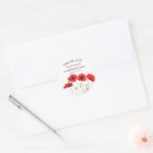 1e Eerste Verjaardagsfeestje Poppies Baby Meisje Ronde Sticker (Envelop)