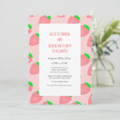 1e Eerste Zomer Verjaardag Aardbei Baby Meisje  Kaart (Staand voorkant)