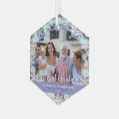 1e eeuw Nieuwe babygrootouders Zacht blauw Paars Glas Ornament (Voorkant links)