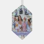 1e eeuw Nieuwe babygrootouders Zacht blauw Paars Glas Ornament (Voorkant Rechts)