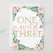 1e en 3e verjaardag uitnodiging | Een wild en drie (Achterkant)