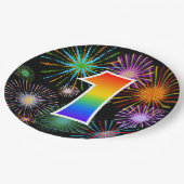 1e Evenement - Leuk, Kleurrijk, Vet, Regenboog 1 Papieren Bordje (Gekanteld)