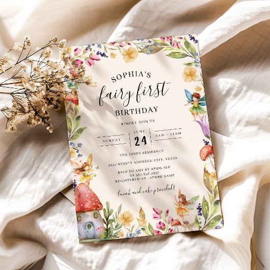 1e feeërieke eerste verjaardag kaart