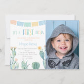 1e Fiesta Mexican Theme Boy First Birthday Party Kaart (Voorkant)