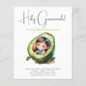 1e Fiesta-verjaardag voor een meisje Avocado BUDGE (Voorkant)