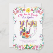 1e Fiesta Verjaardag voor een Meisje Folkart Bloem Kaart (Voorkant)