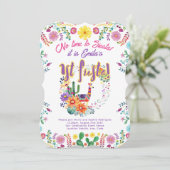 1e Fiesta Verjaardag voor een Meisje Folkart Bloem Kaart (Staand voorkant)