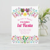 1e Fiesta-verjaardag voor een meisje Folkart Sinor Kaart (Staand voorkant)