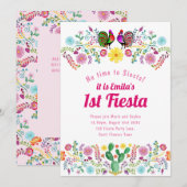 1e Fiesta-verjaardag voor een meisje Folkart Sinor Kaart (Voorkant / Achterkant)