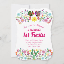 1e Fiesta-verjaardag voor een meisje Sinorita Folk Kaart