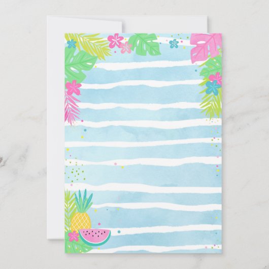 1e Flamingo Verjaardag uitnodiging (Achterkant)