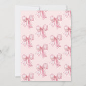 1e foto Elegante Bow Verjaardag Girly Party Kaart (Achterkant)