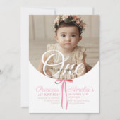 1e foto minimalistische boog elegante verjaardagsf kaart (Voorkant)