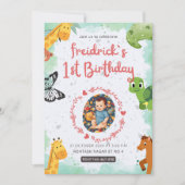 1e geboorte blauw groen blauw water kleur kaart (Voorkant)