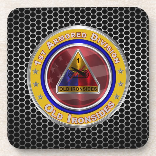 1e gepantserde divisie Oude irondes Bier Onderzetter (Voorkant)