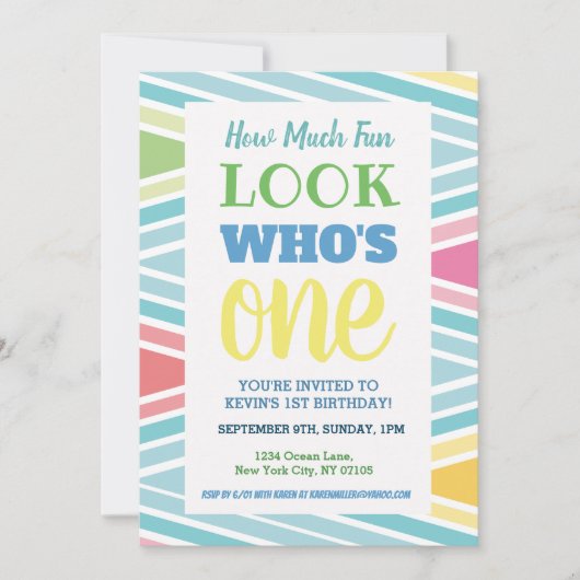 1e Gezegde van de Uitnodiging van Birthday (Voorkant)