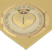 1e Golden Ochre bruiloft Jubileum tafelkleed (Gekanteld)