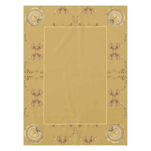 1e Golden Ochre bruiloft Jubileum tafelkleed (Voorkant)