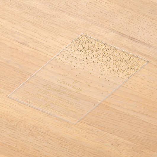 1e gouden bruiloft Jubileum Acryl Uitnodigingen (Laagn)