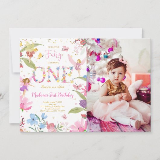 1e Gouden Fee Verjaardag Foto Kaart (Voorkant)