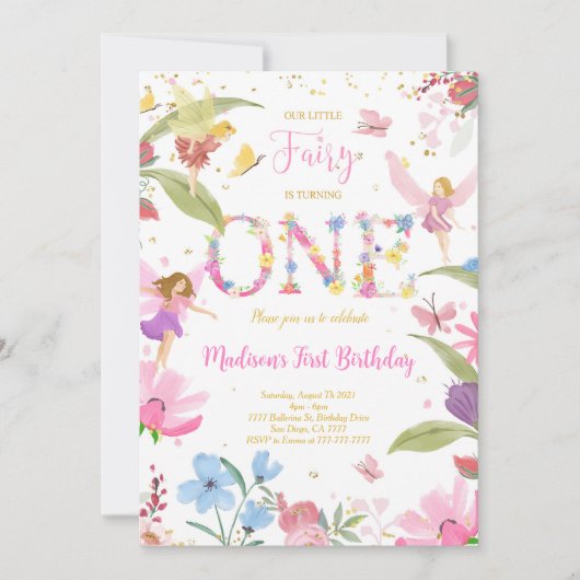 1e Gouden Fee Verjaardag Kaart (Voorkant)