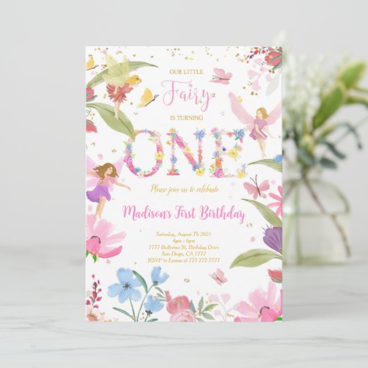 1e Gouden Fee Verjaardag Kaart (Staand voorkant)