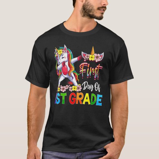 1e graad Cute Unicorn Teacher Team First Grade Sq T-shirt (Voorkant)