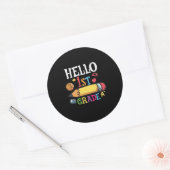 1e graad leraar Hallo eerste graad potlood Ronde Sticker (Envelop)