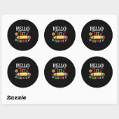 1e graad leraar Hallo eerste graad potlood Ronde Sticker (Vel)
