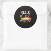 1e graad leraar Hallo eerste graad potlood Ronde Sticker (Tas)