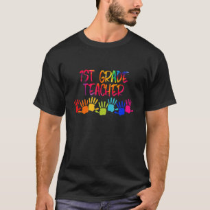 1e graad leraar kleurstof en 70s kledingstuk voor t-shirt