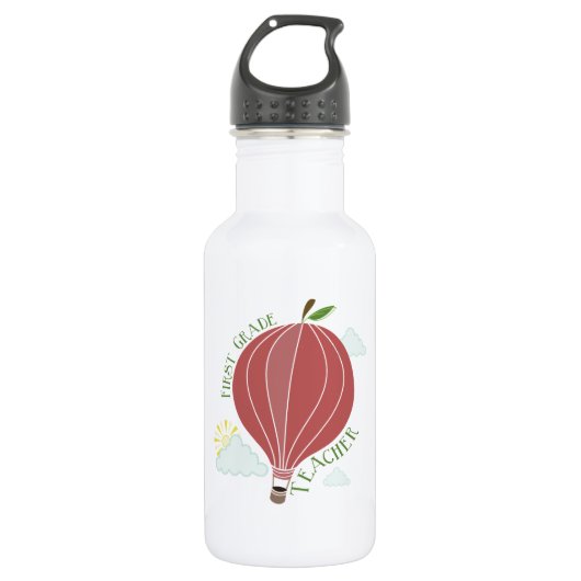 1e graad leraar warme lucht ballon Apple Waterfles (Voorkant)
