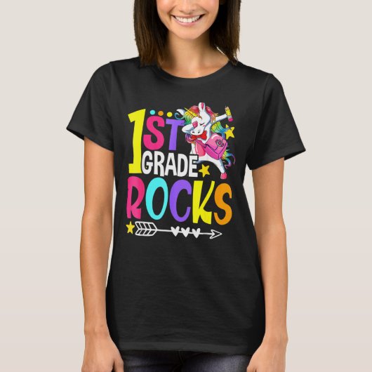 1e graad Rocks Team 1e graad terug naar school Uni T-shirt (Voorkant)