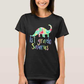 1e graad Saurus Floral Dinosaur leraar terug naar  T-shirt