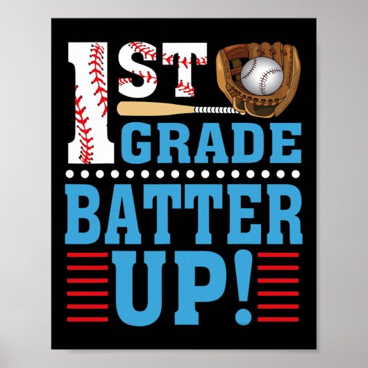 1e graad terug naar school 1e graad Batter omhoog Poster (Voorkant)