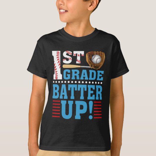 1e graad terug naar school 1e graad Batter omhoog T-shirt (Voorkant)