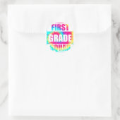 1e graadkreeft Tie Dye Terug naar school Leerschoo Ronde Sticker (Tas)