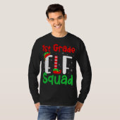 1e graads ELF Squad Funny Kerstmis ELF Kinder Teac T-shirt (Voorkant volledig)