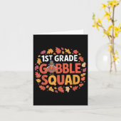 1e Grade Gobble Squad Turkije Herfst Fun School De Kaart (Gele Bloem)