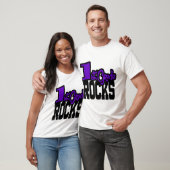 1e Grade ROCKS Paarse School Teacher Gift T-shirt (Unisex)