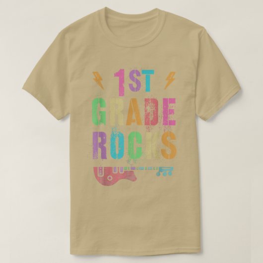 1e GRADE Rocks Student Leerster eerste Grader Rock T-shirt (Design voorkant)