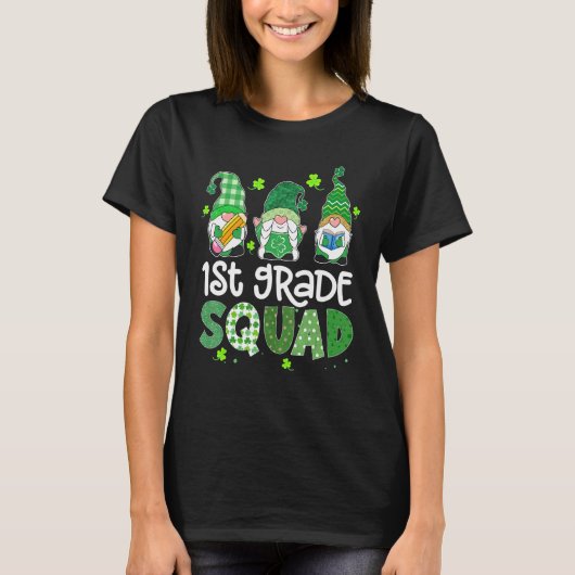 1e Grade Squad Gnomies St Patricks Day Teacher Bo T-shirt (Voorkant)