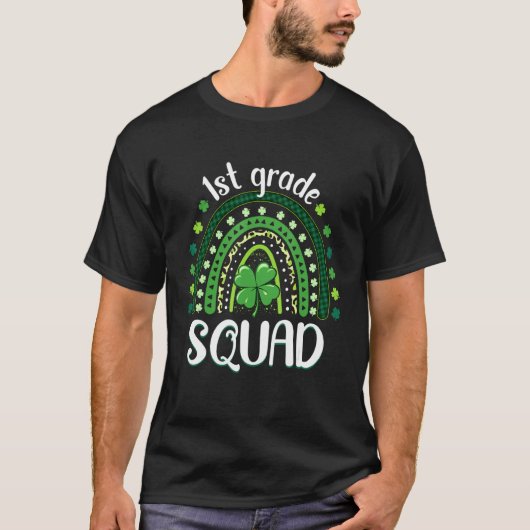 1e Grade Squad Teacher Rainbow St Patricku2019s D T-shirt (Voorkant)