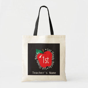 1e grade Teachers Rock DIY-naam Tote Bag